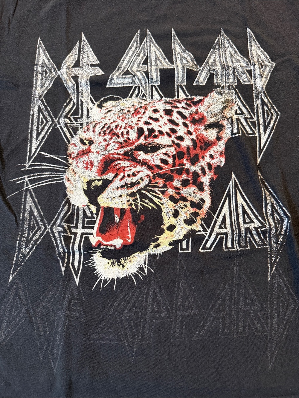 Def Leppard Leopard Graphic Band Tee - Black, Red, White